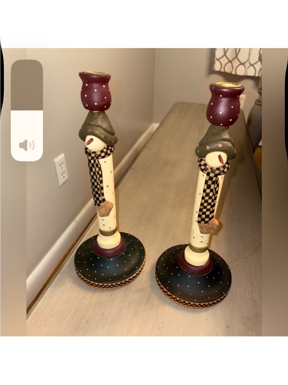 Set of 2 williraye studios snowmen candlesticks